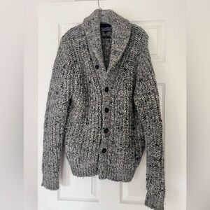 Tommy Hilfiger Gray Cardigan Sweater Shawl Collar